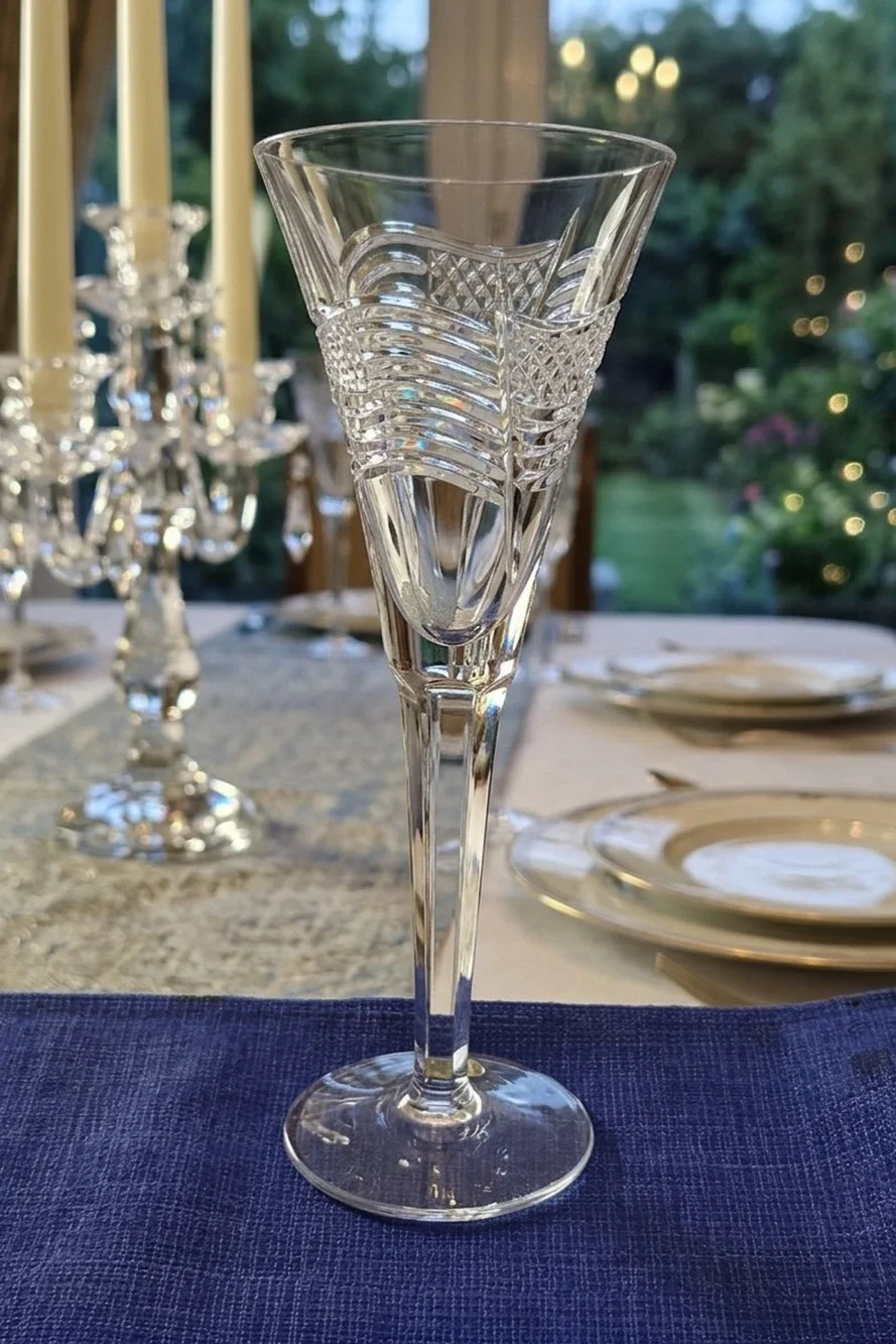 Waterford Crystal SPIRIT of AMERICA Flag Champagne Flutes VTG